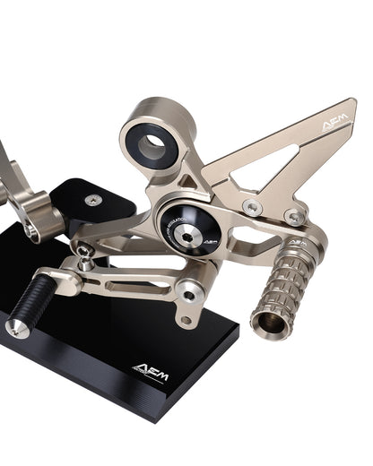 AEM FACTORY - DUCATI MONSTER 696  796 & 1100 ADJUSTABLE BILLET REARSETS  WITH COLORED ECCENTRIC