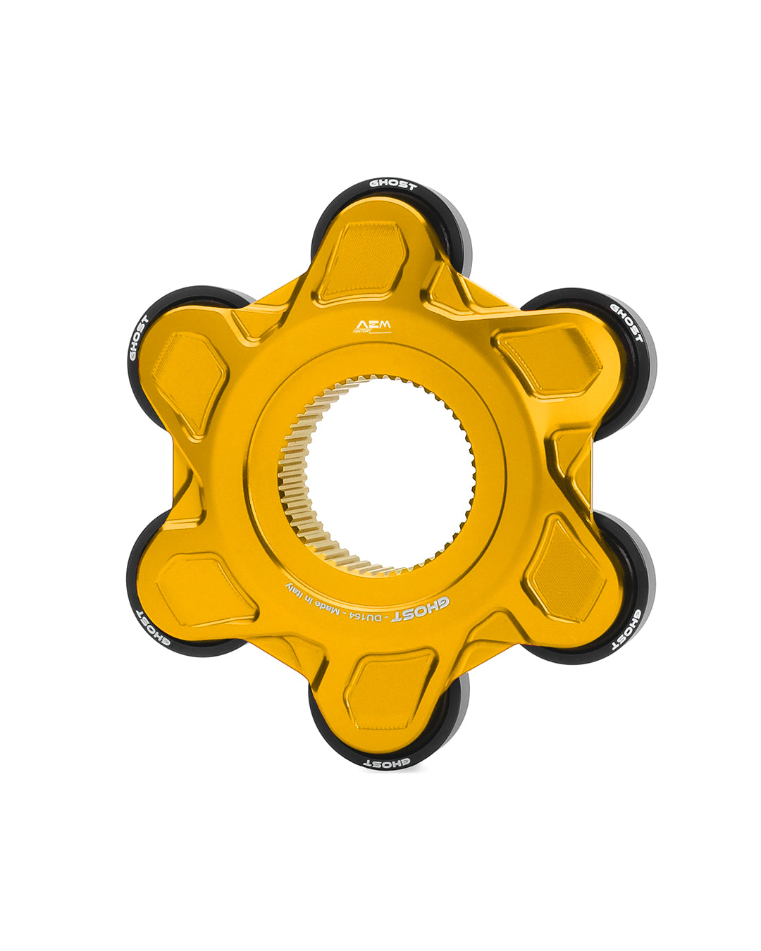 AEM FACTORY - GHOST-6 DUCATI ALUMINUM BILLET LIGHTWEIGHT HUB FLANGE AND CUSH DRIVES for Ducati Panigale / Streetfighter V4 / S / R / Speciale