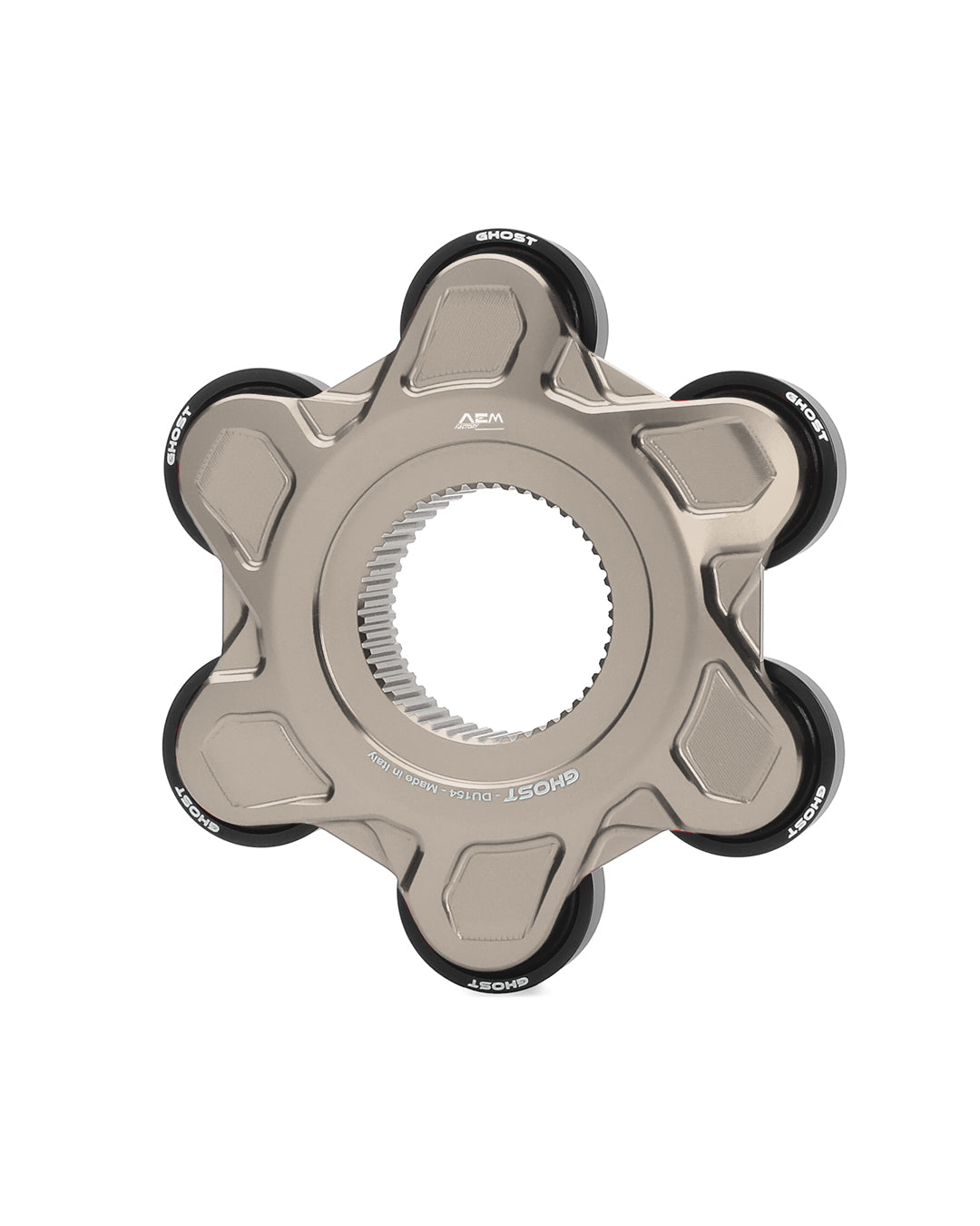 AEM FACTORY - GHOST-6 DUCATI ALUMINUM BILLET LIGHTWEIGHT HUB FLANGE AND CUSH DRIVES for Ducati Panigale / Streetfighter V4 / S / R / Speciale