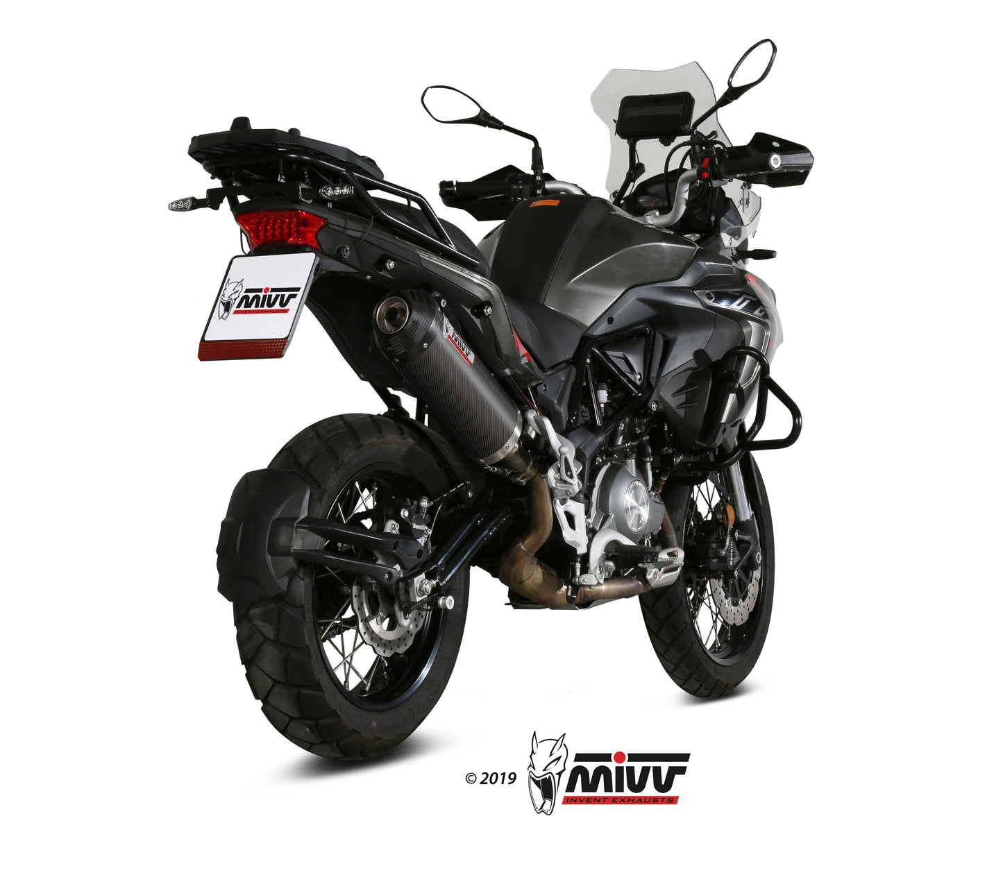 MIVV Slip-on, Oval Carbon, Standard Exhaust For Benelli TRK 502X 2018-2021