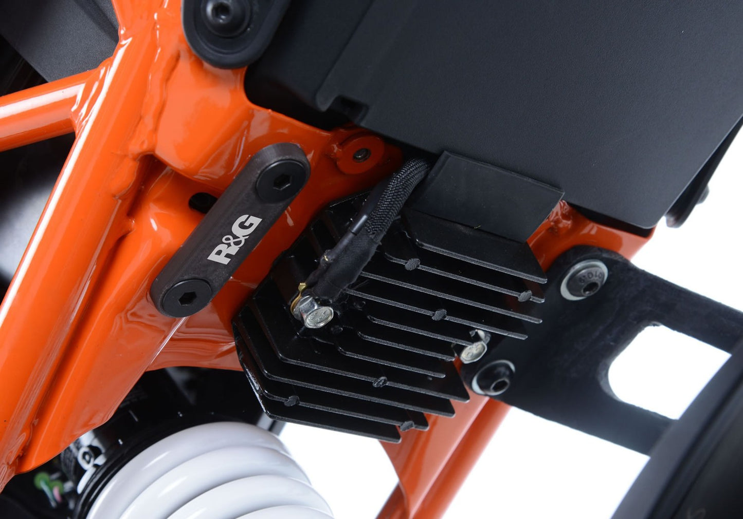 R&G Racing Exhaust Hanger & Left Hand Footrest Blanking Plate (kit) for KTM 125 Duke '17-'18