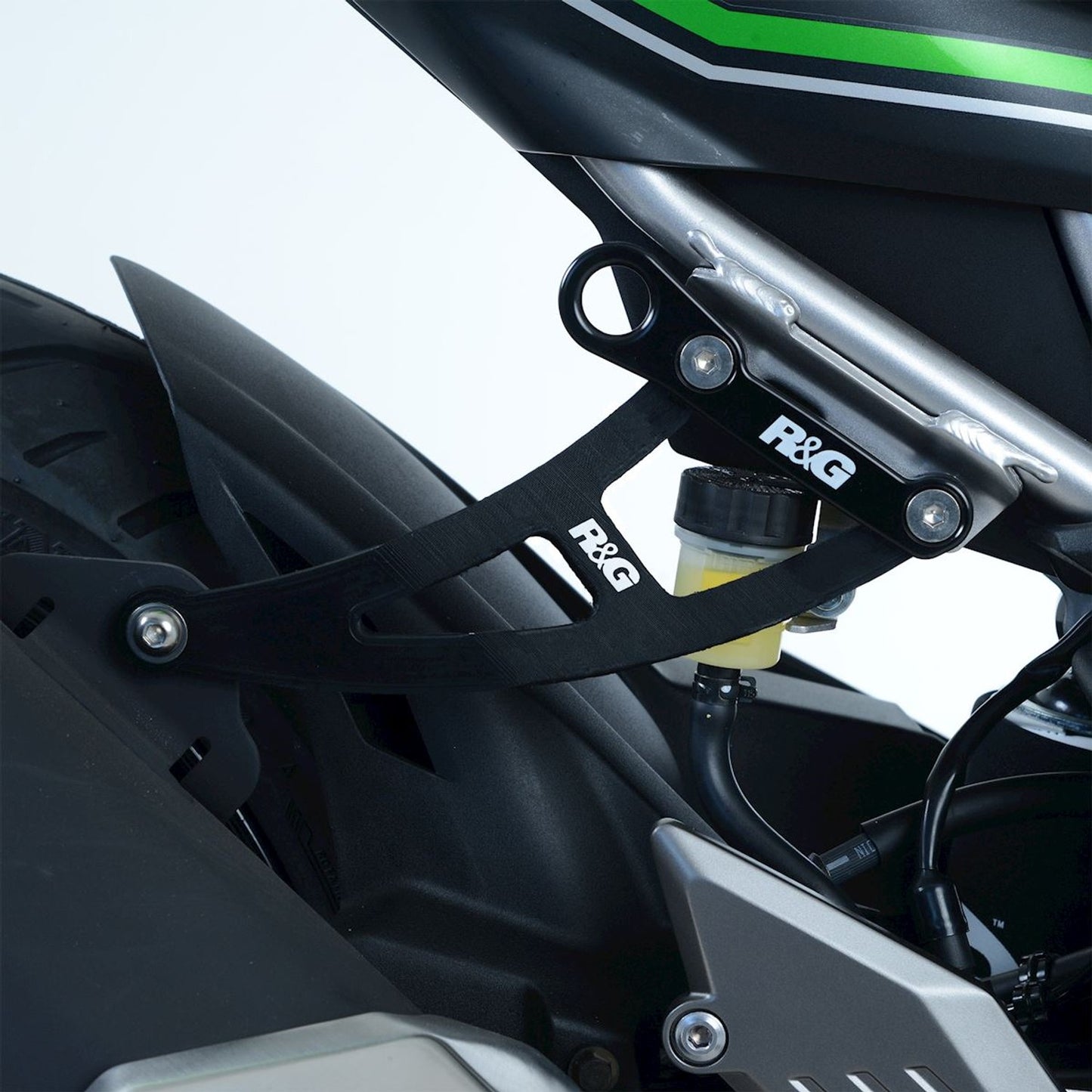 R&G Racing Exhaust Hanger & Footrest Blanking Plate Kit (Black) for Kawasaki Ninja 125 '19-'22,  Z125 '16-'22