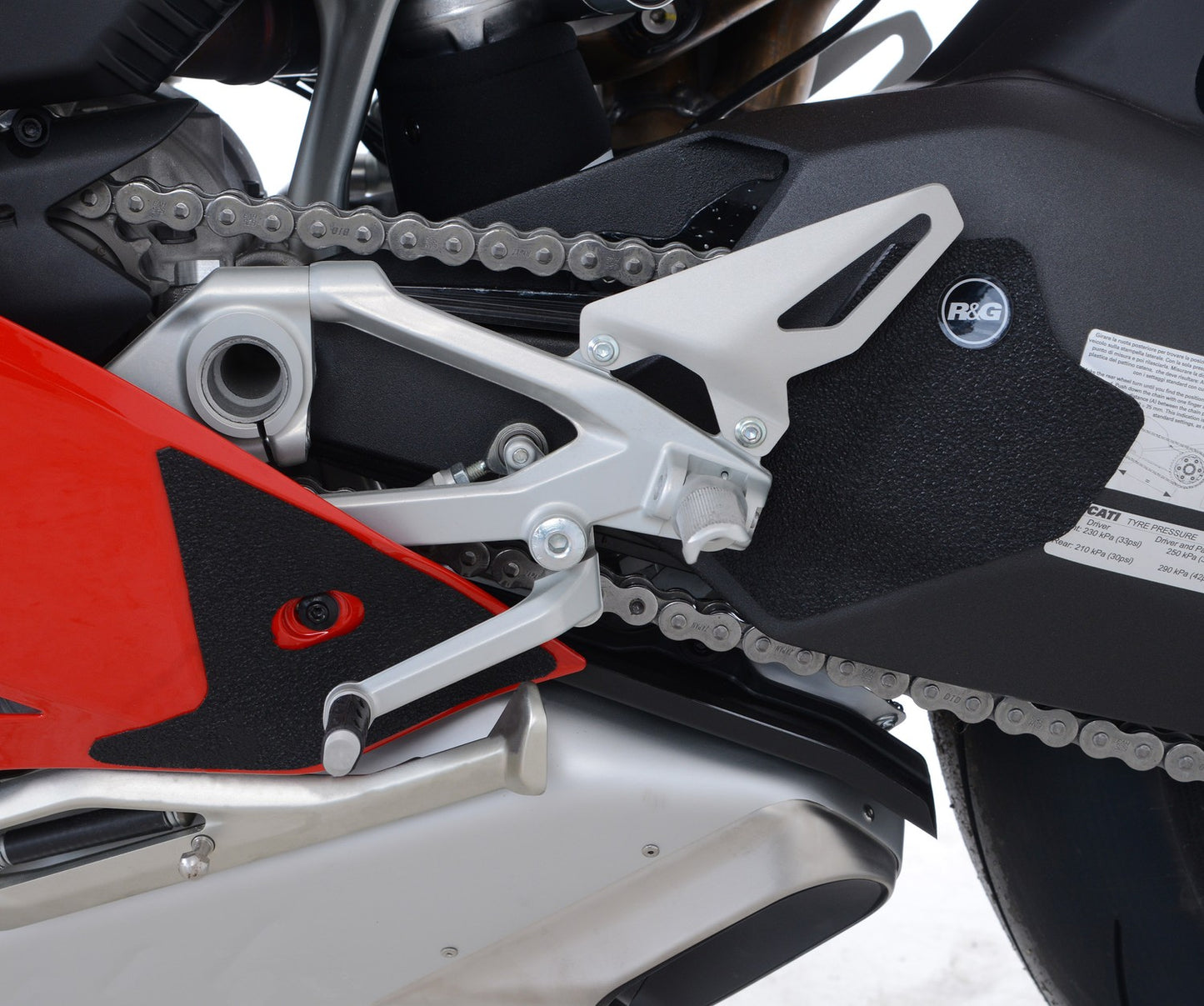 R&G Racing Boot Guard 3-Piece (fairing & swingarm-mounted) for Ducati Panigale V4 (S) '18-'22, V4R '19-'22