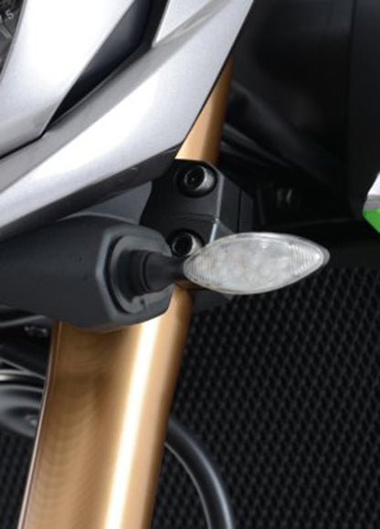 R&G Racing Front Indicator Adapter Kit for the Kawasaki Ninja 650/Z650/Z1000R '17-18, Versys 650 '15-16, Z1000 '14-18, Z300 '15-18 & Z125 Pro '16-18 models