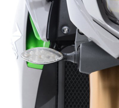 R&G Racing Front Indicator Adapter Kit for the Kawasaki Ninja 650/Z650/Z1000R '17-18, Versys 650 '15-16, Z1000 '14-18, Z300 '15-18 & Z125 Pro '16-18 models
