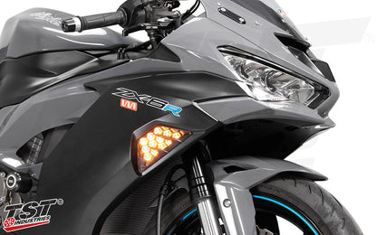 TST Industries Nexus Standard LED Front Turn Signals for Kawasaki Ninja Sportbikes -Type 2