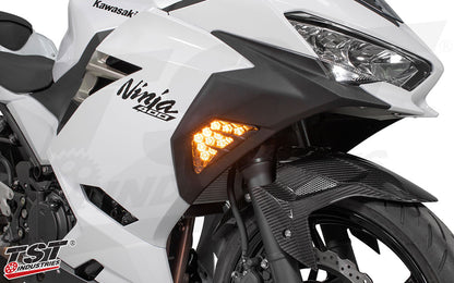 TST Industries Nexus Standard LED Front Turn Signals for Kawasaki Ninja Sportbikes -Type 2