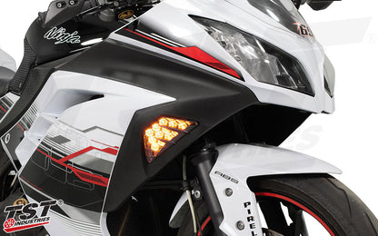 TST Industries Nexus Standard LED Front Turn Signals for Kawasaki Ninja Sportbikes -Type 2
