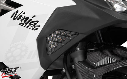 TST Industries Nexus Standard LED Front Turn Signals for Kawasaki Ninja Sportbikes -Type 2