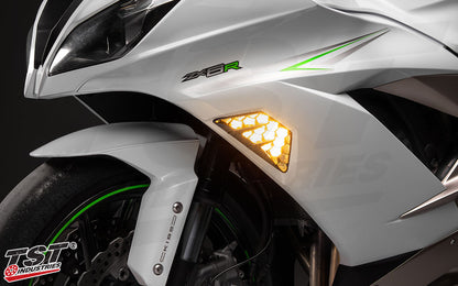 TST Industries Nexus Standard LED Front Turn Signals for Kawasaki Ninja Sportbikes -Type 2