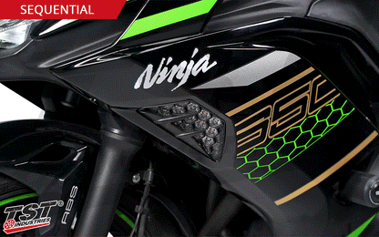 TST Industries Nexus Standard LED Front Turn Signals for Kawasaki Ninja Sportbikes -Type 2