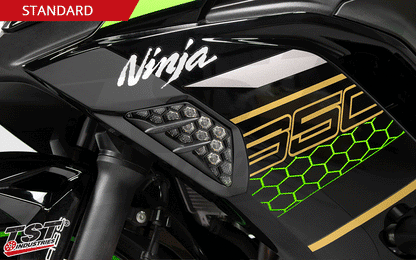 TST Industries Nexus Standard LED Front Turn Signals for Kawasaki Ninja Sportbikes -Type 2