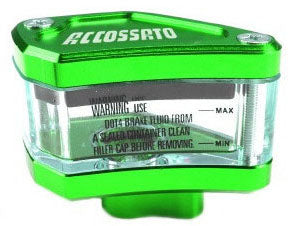 Accossato see-through fluid reservoir, 20 cmÂ³ Provided with Vertical and Horizontal Output Fittings and Bracket Not Included