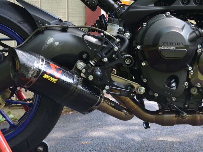 WOODCRAFT Yamaha FZ-09 (MT-09), FJ-09 Tracer, and XSR900 RHS Clutch Cover Protector Assembly Black  with Rubber Pad and Skid Plate Kit