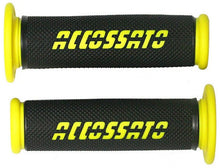 Accossato Couple of Racing Grips in Black Color with Colored Logo