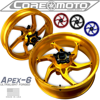 Core Moto APEX-6 Forged Aluminum Wheels for the BMW S1000R / S1000RR and HP4 (2015-2019)