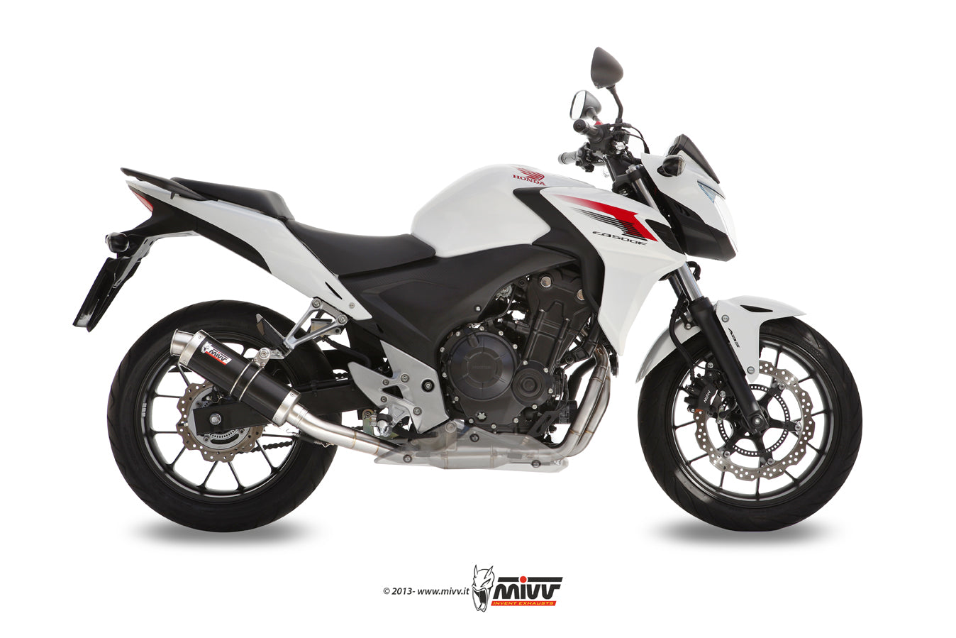 MIVV Slip-On, GP Black, Standard Exhaust For Honda CB 500 F / X 13-15, CBR 500 R 13-15
