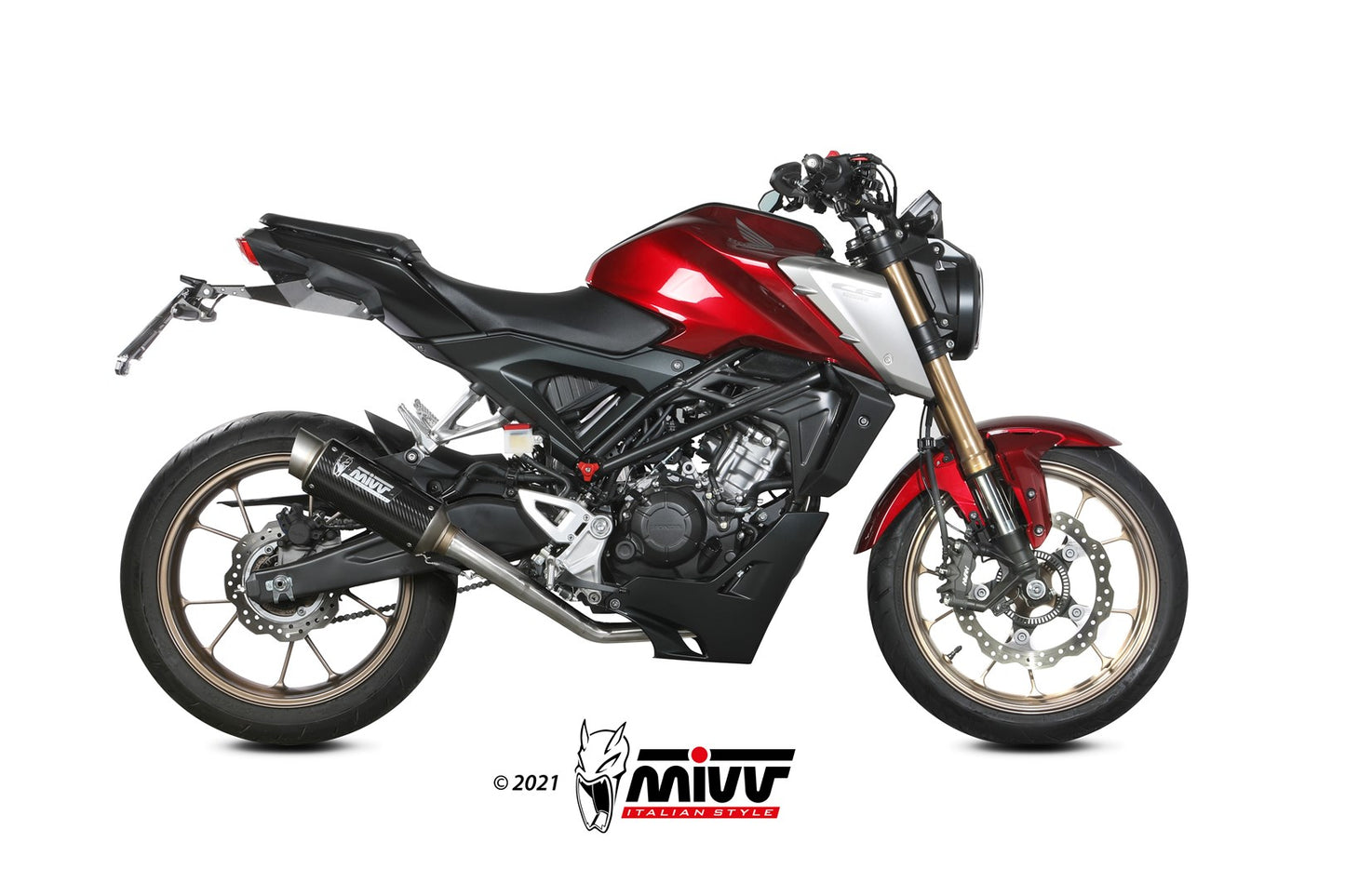 MIVV Full System 1x1, GPpro Carbon, Alto/High up Exhaust For Honda CB 125 R 2021
