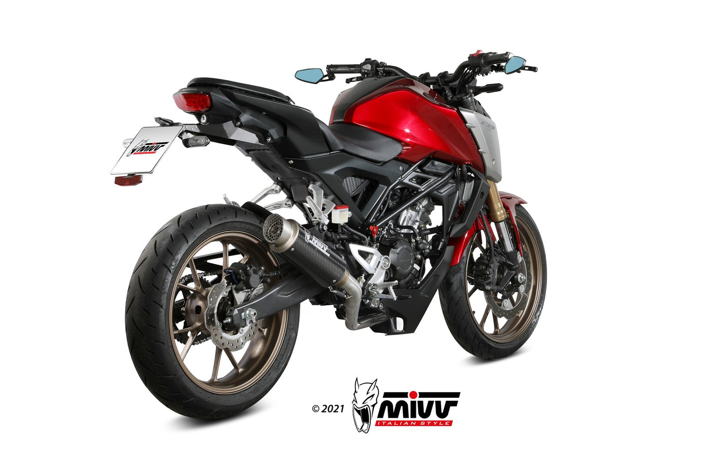 MIVV Full System 1x1, GPpro Carbon, Alto/High up Exhaust For Honda CB 125 R 2021