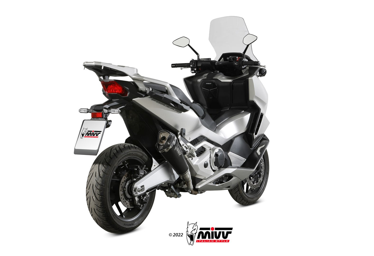 MIVV Slip-on, Delta Race Black, Standard Exhaust For Honda Forza 750 2021-2022