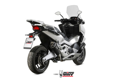 MIVV Slip-on, Delta Race Black, Standard Exhaust For Honda Forza 750 2021-2022