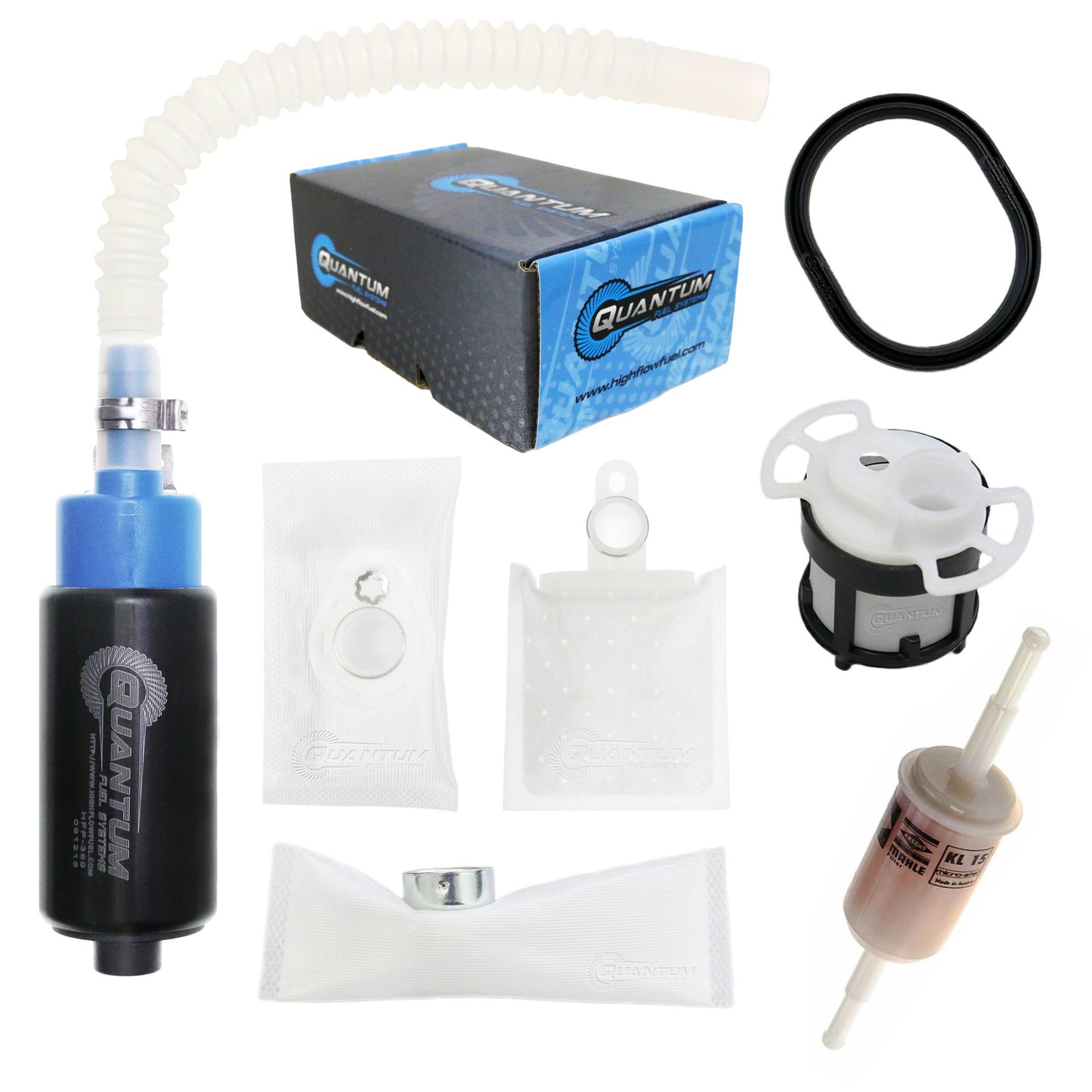 Quantum Fuel Systems OEM Replacement In-Tank EFI Fuel Pump with Tank Seal, Fuel Filter, Strainer for the Gas Gas ES700/SM700 '22, FE390 '10-22 & etc.