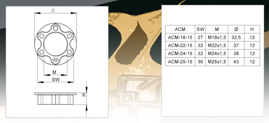 Gilles ACM Titanium Axle Nut M24 x1.5 for BMW, Honda, Kawasaki, and Yamaha models