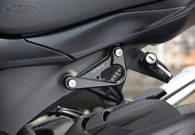 Sato Racing Billet Racing / Tie Down Hook for the Kawasaki ZX-6R /636 (2009+) - With Racing Exhaust (no RH passenger peg Mount)