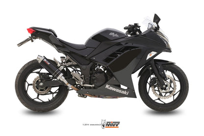 MIVV Slip-on, GP Black, Standard Exhaust For Kawasaki Ninja 300 13-16, Z300 15-16
