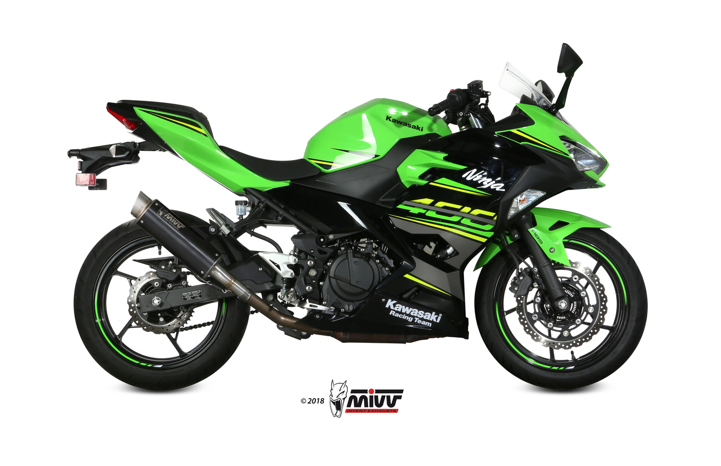 MIVV Slip-on, GPpro Black, Standard Exhaust For Kawasaki Ninja 400 18-20, Z400 19-20