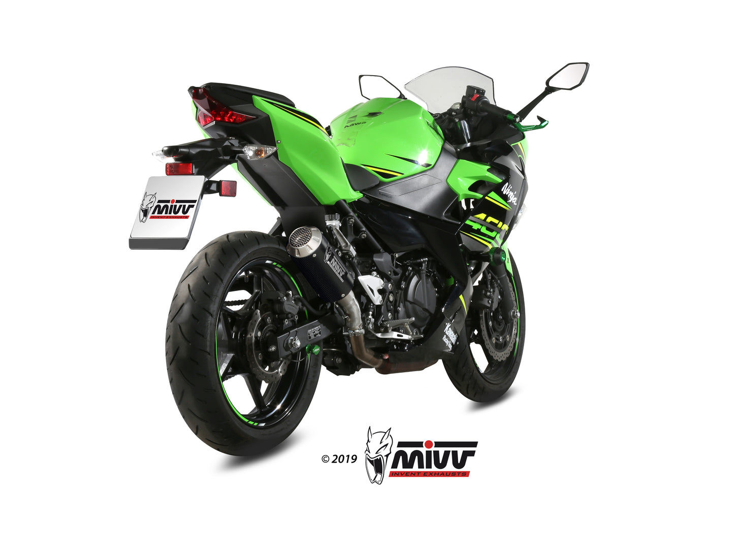 MIVV Slip-on, MK3 Carbon, Standard Exhaust For Kawasaki Ninja 400 18-20, Z400 19-20