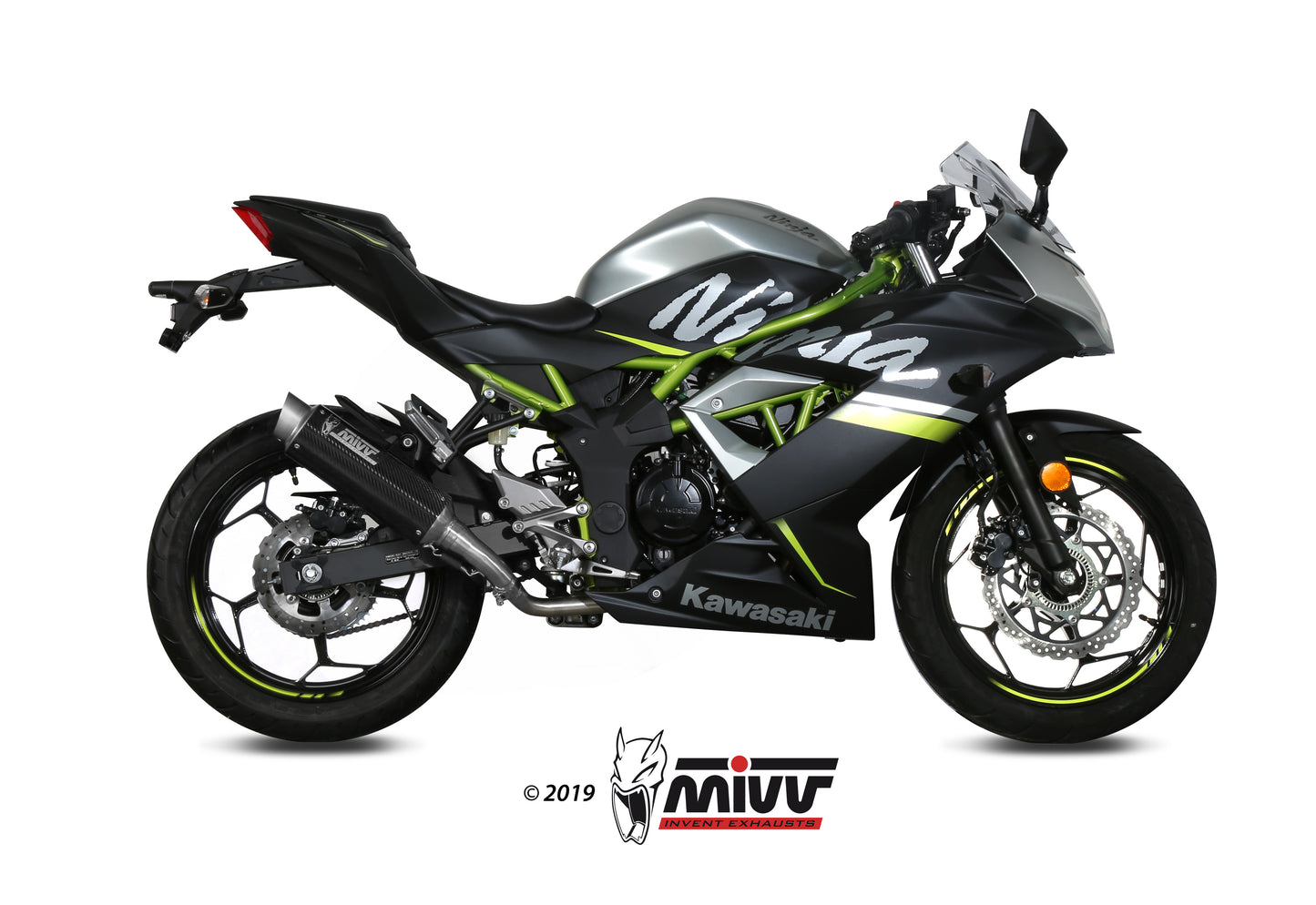 MIVV Slip-on, Gppro Carbon, Standard Exhaust For Kawasaki Ninja 125 / Z125 2019-2022