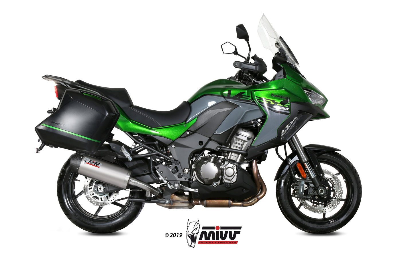 MIVV Slip-on, Oval Titan, Standard Exhaust For Kawasaki Versys 1000 2019-2022