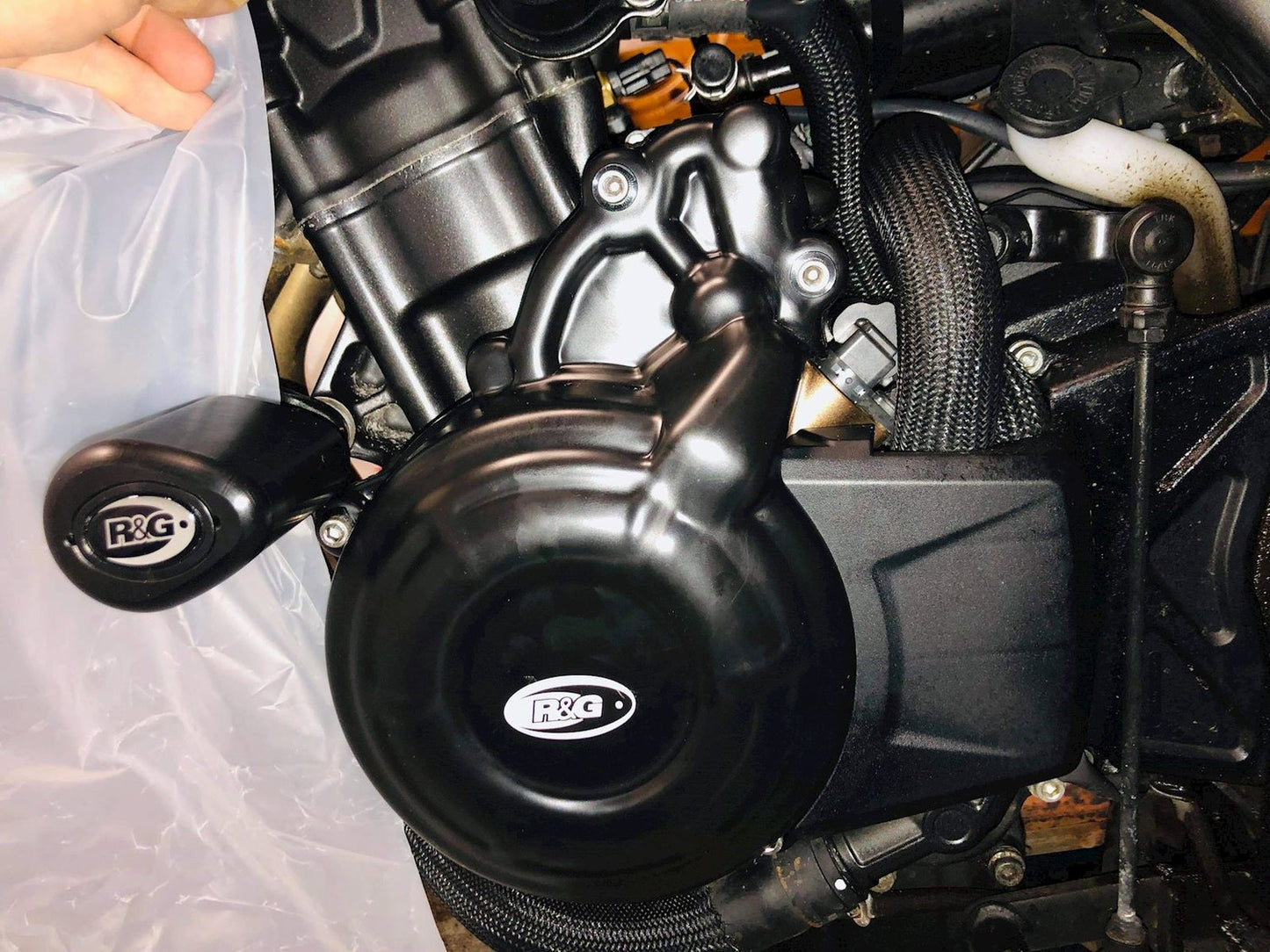 R&G Racing Engine Case Covers 2-Set (not with R&G CP) for Honda CBR500R / CB500F / CB500X '19-'22, CB400X '19-'20