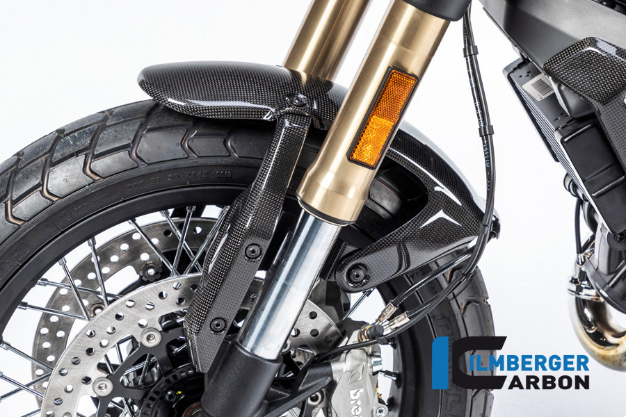Ilmberger Carbon Front Mudguard Holder, Left Gl. for the Ducati Scrambler 1100 '17