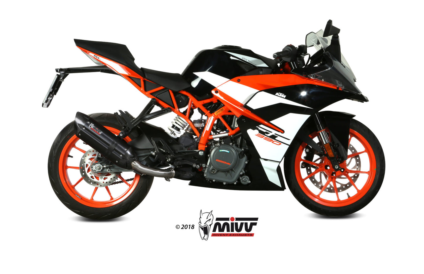 MIVV Slip-on, Suono Black, Standard Exhaust For KTM 125 Duke/390 Duke/RC 125/RC 390 2017-2020