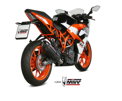 MIVV Slip-on, Suono Black, Standard Exhaust For KTM 125 Duke/390 Duke/RC 125/RC 390 2017-2020