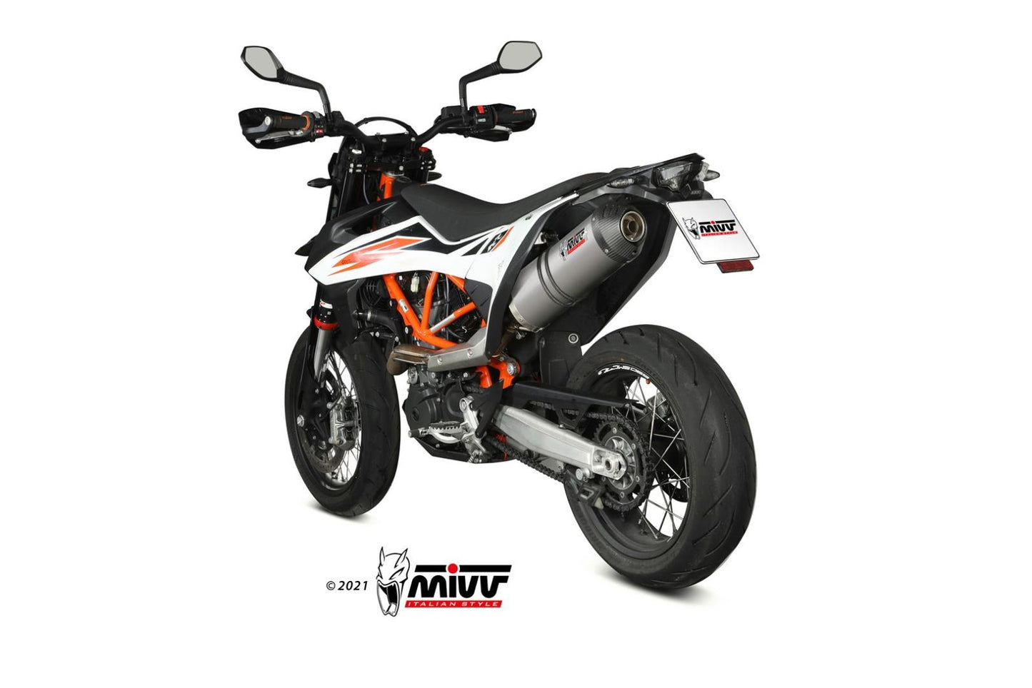 MIVV Slip-on, Oval Titan, Standard Exhaust For KTM 690 SMC R 2020-2022