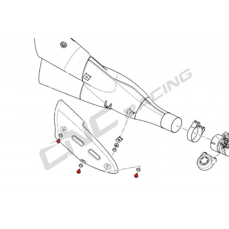 CNC Racing Exhaust Guard Screw Kit For Ducati Streetfighter 848/1098 and Diavel and Rear Fender for Kawasaki ZX-10R (11-17)