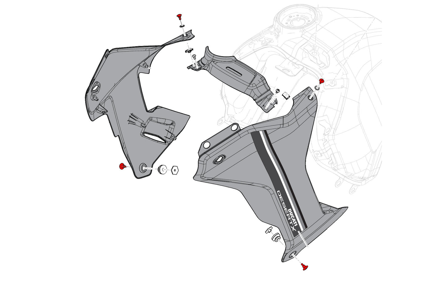 CNC Racing Front Fairing Screw Kit for the Ducati DesertX