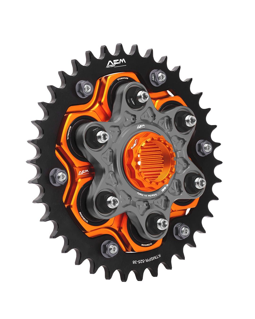 AEM FACTORY - KTM TITANIUM CUSH DRIVES WITH COLOR MATCHED ALUMINUM NUTS