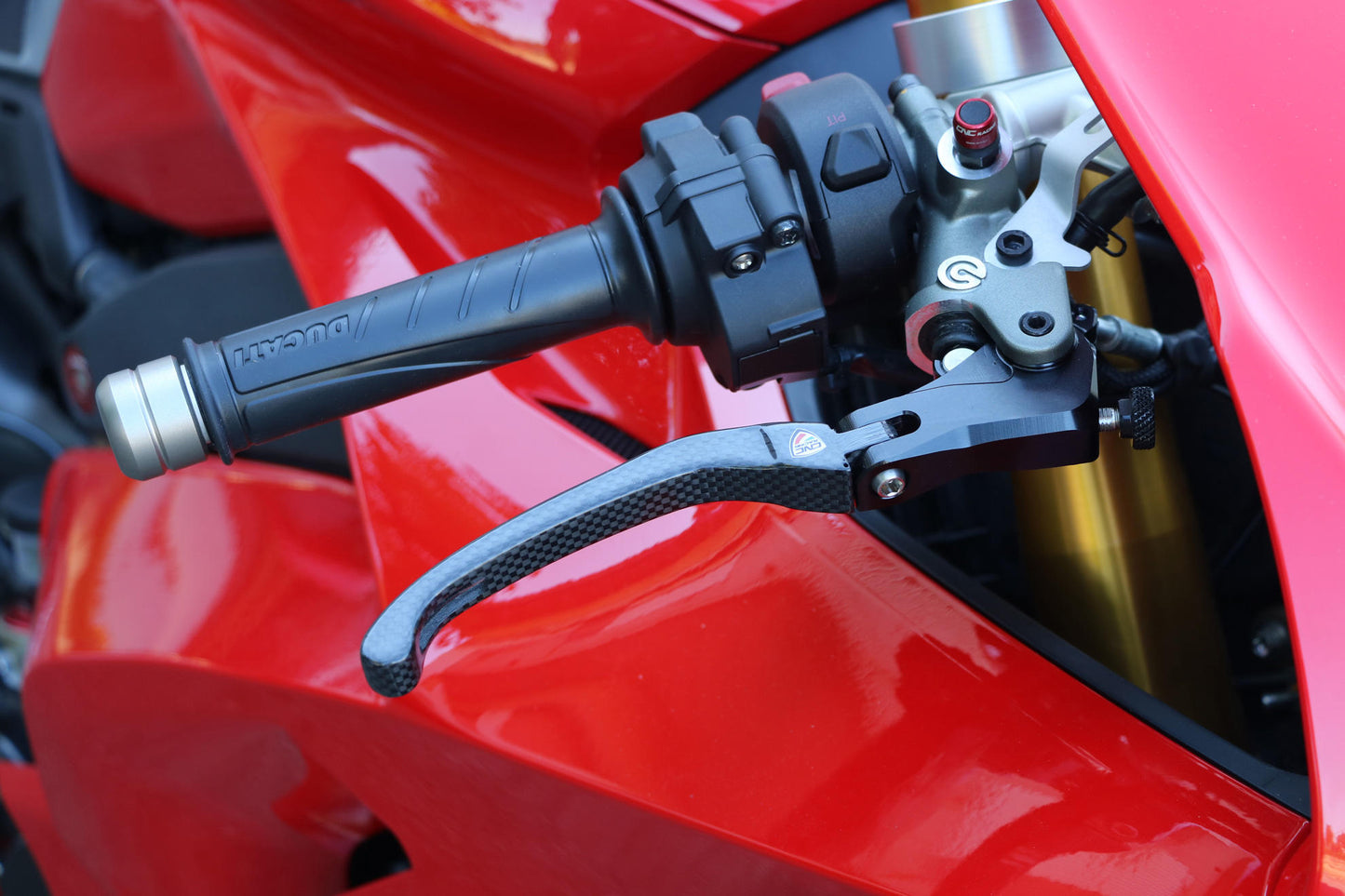 CNC Racing Carbon Fiber / Billet RACE Folding Adjustable Brake Lever for Ducati / MV Agusta F4 RR/RC - 190mm
