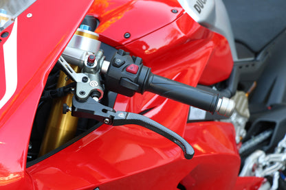 CNC Racing Carbon Fiber / Billet RACE Folding Adjustable Clutch Lever for Aprilia, Ducati, and MV Agusta F4 RR/RC - 190mm