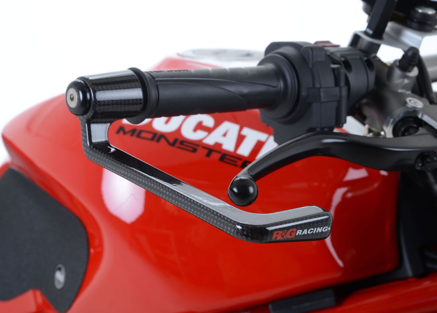 R&G Racing Pure Carbon Fibre Brake Lever Guard for Ducati Monster 1200S/1200R '17-'22, Supersport (S) '17-'22, Streetfighter V2 '22 and KTM 690 SMC-R '19-'22