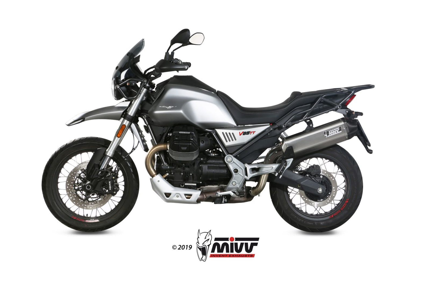 MIVV Slip-on, Speed Edge Stainless Steel, Standard Exhaust For Moto Guzzi V85 TT 2019-2022