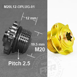 PROTI Titanium Engine Oil Fill Plug for Ducati  Honda  Kawasaki  Triumph  and Yamaha - M20x2.5