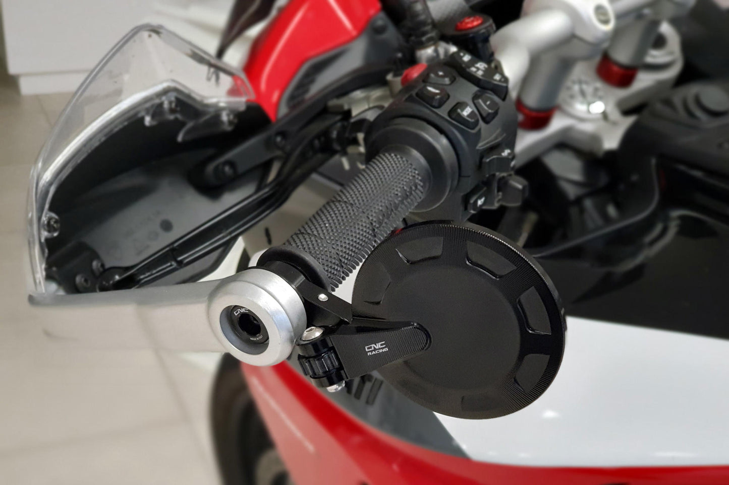 CNC Racing adapter for ROCKET and EVO Mirrors for Multistrada V4, DesertX, Hypermotard 698 Mono