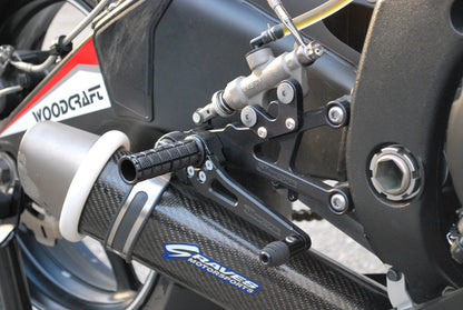 WOODCRAFT Yamaha R6 (06-16) Complete Rear Set Kit  GP Shift  BLACK