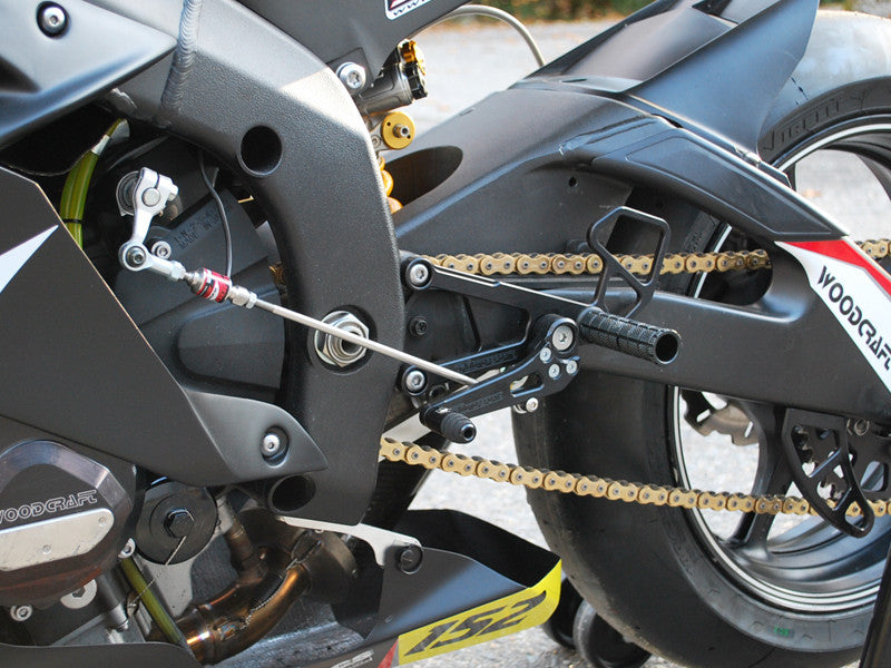 WOODCRAFT Yamaha R6 (06-16) Complete Rear Set Kit  GP Shift  BLACK