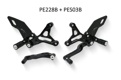 CNC Racing Right Side (Exhaust) Heel guard Kit for PE228 and PE229 EURO 4 MV Agusta Brutale 800 (2016+) and Dragster 800 RR / RC (2017+) rearsets